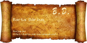 Barta Dárius névjegykártya